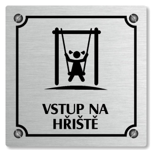 Vstup na hřiště, 100x100mm, stříbrná, Kansas